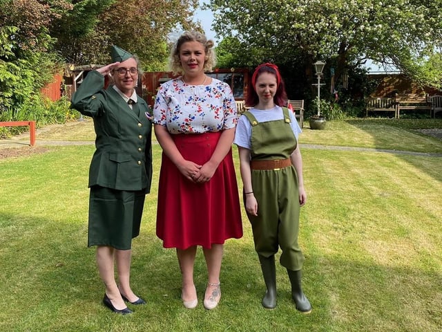 Staff at Ashdene Care Home, Sleaford dressed in 1940s costume for VE Day.