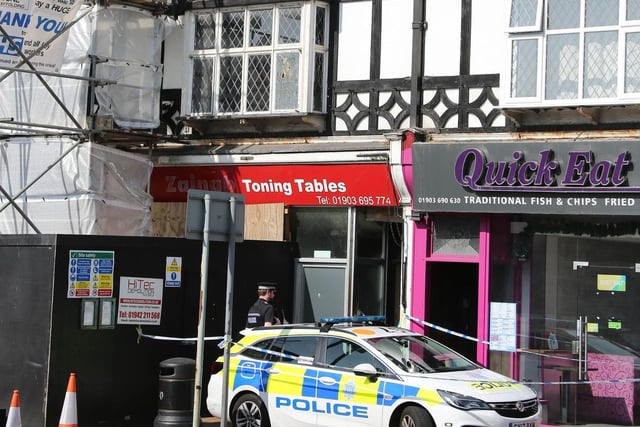 The scene of the incident in Rectory Road, Worthing