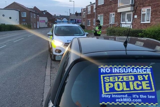 The driver in Wisbech was said to be driving while on his phone and uninsured