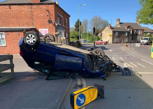 The driver in Lynn Road, Wisbech, was arrested on suspicion of a number of offences. Photo: Cambridgeshire police