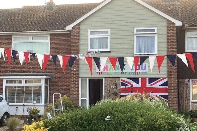 Residents in Rogate Close pulled together to put up decorations for VE Day