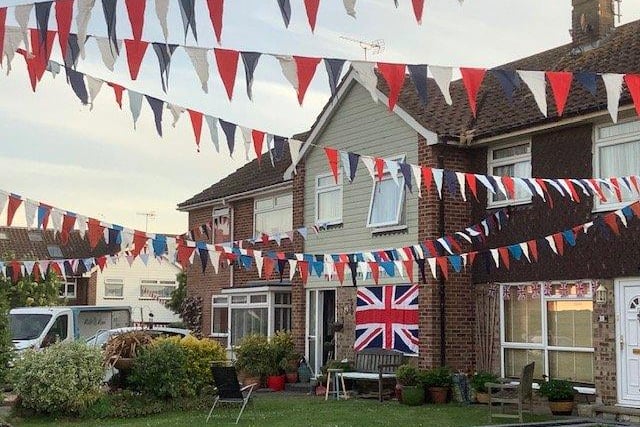 Residents in Rogate Close pulled together to put up decorations for VE Day