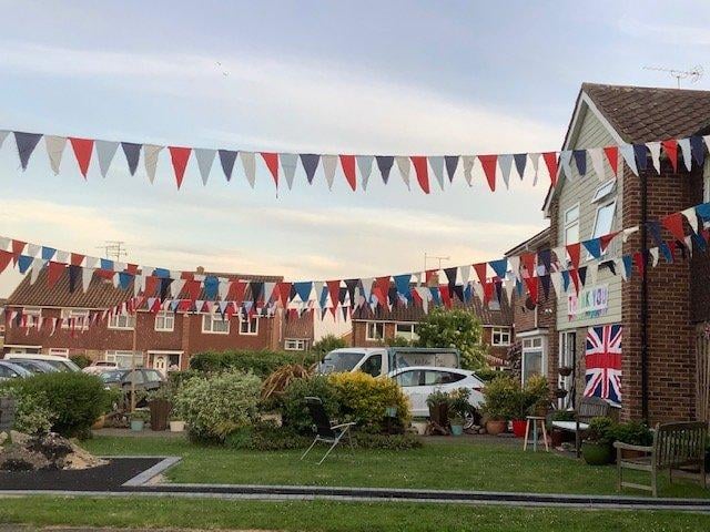 Residents in Rogate Close pulled together to put up decorations for VE Day