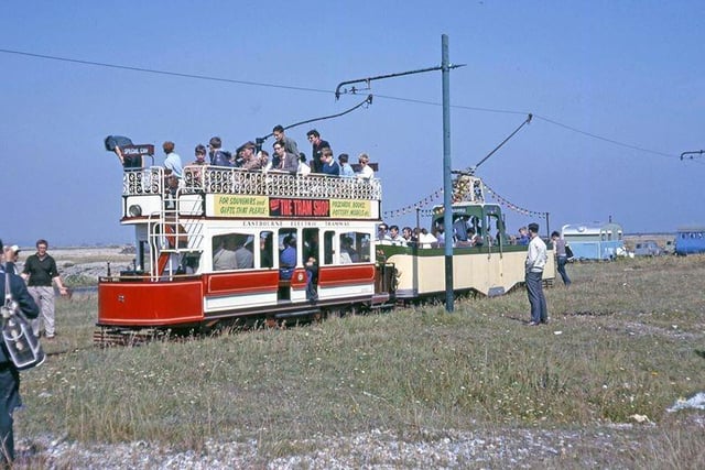 The tram on Eastbourne seafront