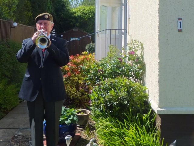 Alan Cooper, ex Coldstream Guards band 1963 to 1981, in Upper Horsebridge, Hailsham. SUS-201105-105828001