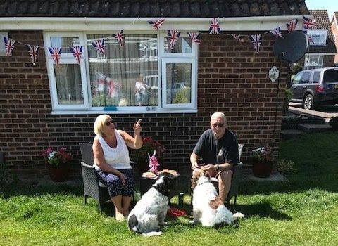 VE Day in Tarragon Way, Shoreham, saw residents enjoying tea, cake and music in their own front gardens