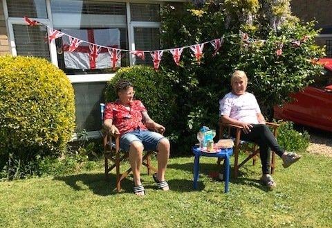 VE Day in Tarragon Way, Shoreham, saw residents enjoying tea, cake and music in their own front gardens