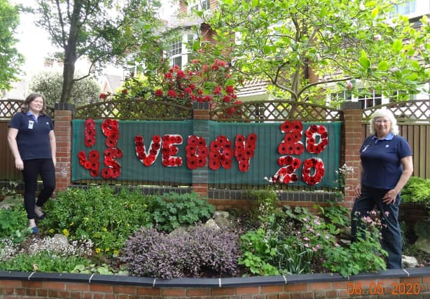 Haywards Heath Girl Guides have made banners using poppies made for remembrance day in celebration of VE Day. Diann Johnson, Girlguiding Perrymount District Commissioner, said: "Only three months ago Girlguiding Perrymount District girls and leaders were all looking forward to a big celebration at the Guide Hall, but here we are all staying at home! At least this VE Day banner is up and getting people talking about today.
Sylvia Harris, who led the project, said: "With the help of friends we managed to get these out so they could be displayed. I think they came out really well with only a few days to organise" SUS-201105-114636001