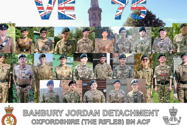 Army Cadet Force (ACF) observing VE Day in Banbury