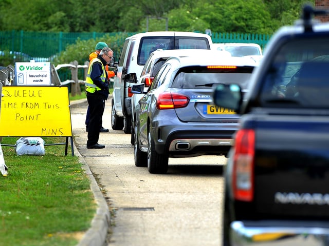 Worthing Amenity Tip reopens after coronavirus closure. Pic Steve Robards SR2005112