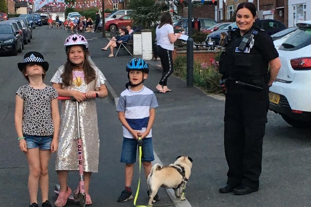 Police speak to youngsters in High View Road in Cubbington.