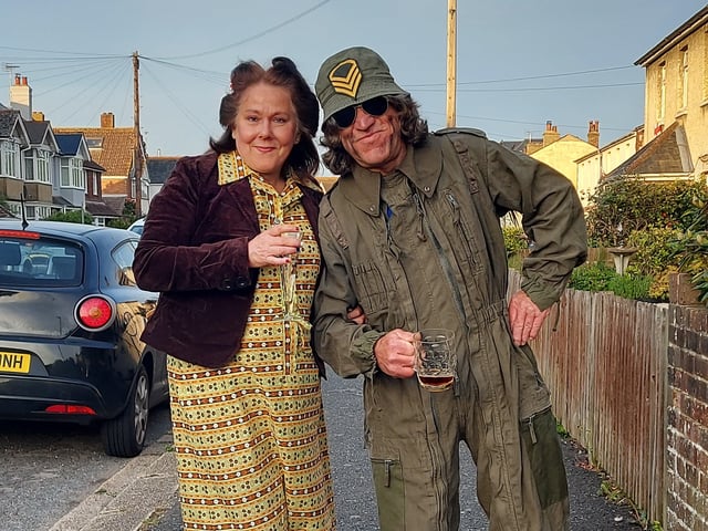 Alice Purnell sent in this picture of Julia and Paul Bedford. Julia organised a distancing VE Day party for residents of Pound Farm Road in Chichester