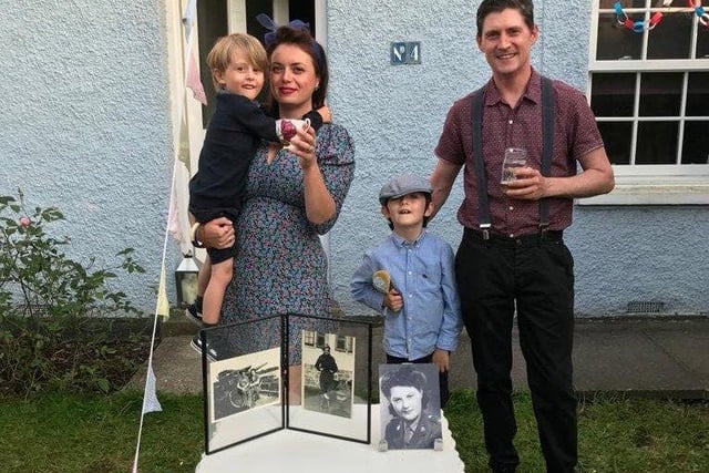 Alice Purnell sent in this picture of her family during the VE Day party in Pound Farm Road, Chichester