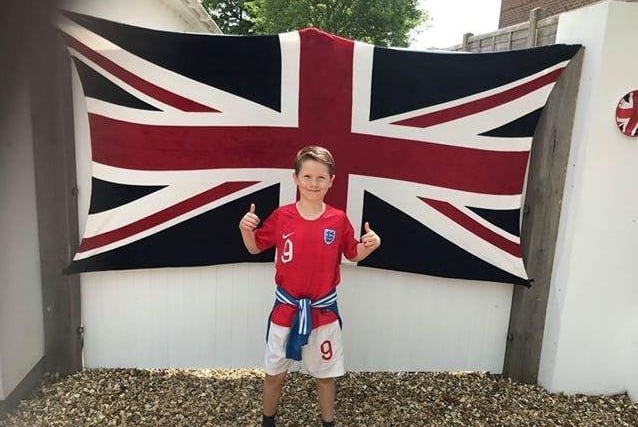 Ali Gregory sent in this snap of Jamie Gregory, eight, with their decorations in Fishbourne