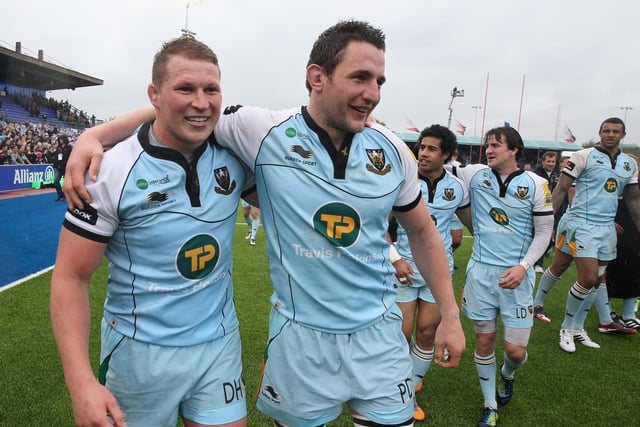 Dylan Hartley and Phil Dowson were all smiles