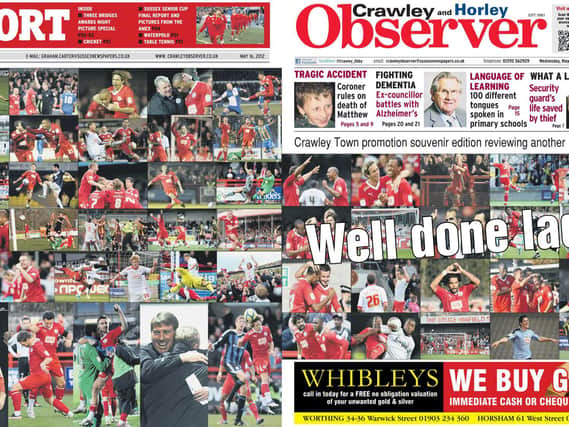 We did a special wrap on the Crawley Observer celebrating the clubs promotion