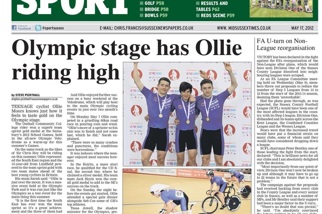 Cycling success for Mid Sussex youngster Olly Moors