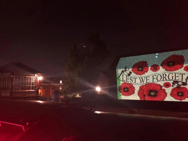 Lightning Lloyd created this light display to mark the 75th anniversary of VE Day
