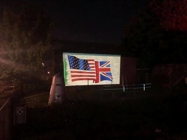 Lightning Lloyd created this light display to mark the 75th anniversary of VE Day