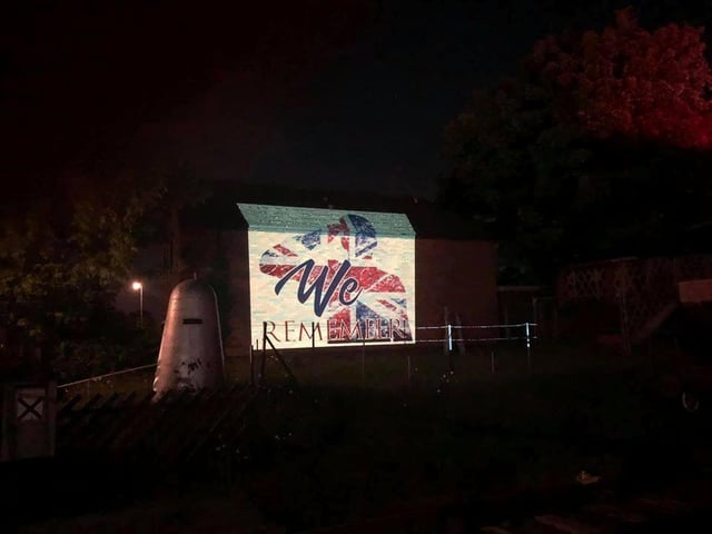 Lightning Lloyd created this light display to mark the 75th anniversary of VE Day