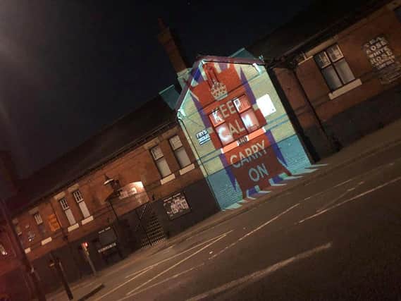 Lightning Lloyd created this light display to mark the 75th anniversary of VE Day
