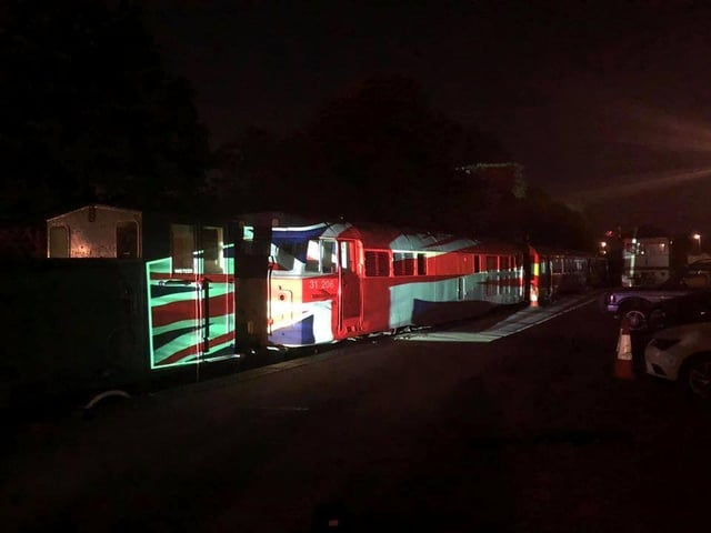 Lightning Lloyd created this light display to mark the 75th anniversary of VE Day
