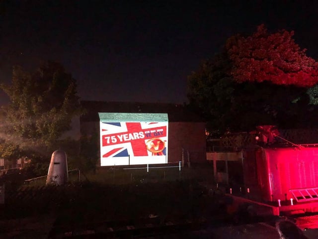 Lightning Lloyd created this light display to mark the 75th anniversary of VE Day