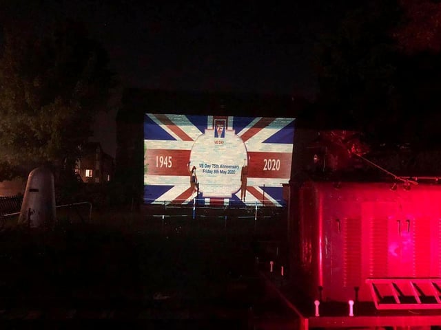 Lightning Lloyd created this light display to mark the 75th anniversary of VE Day