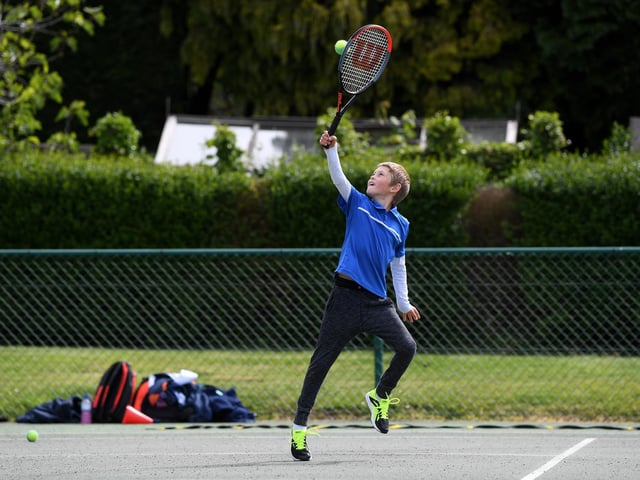 Oskar Lawkowski and his brother, Kacper, returned to playing at Northampton County Lawn Tennis Club on May 13, 2020, in Northampton. Photo by Shaun Botterill/Getty Images