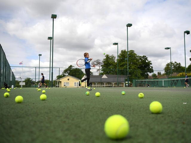 Oskar Lawkowski and his brother, Kacper, returned to playing at Northampton County Lawn Tennis Club on May 13, 2020, in Northampton. Photo by Shaun Botterill/Getty Images