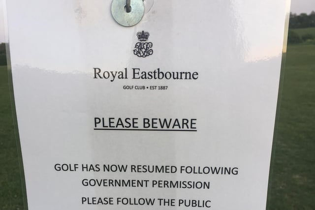 Advice to golfers at Royal Eastbourne GC