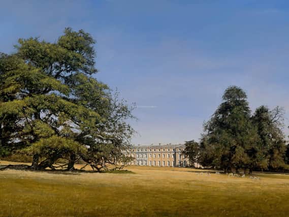 Michael John Hunt: Petworth Park, acrylic on canvas; 26" x 60". £15,000 from The Hunt Gallery