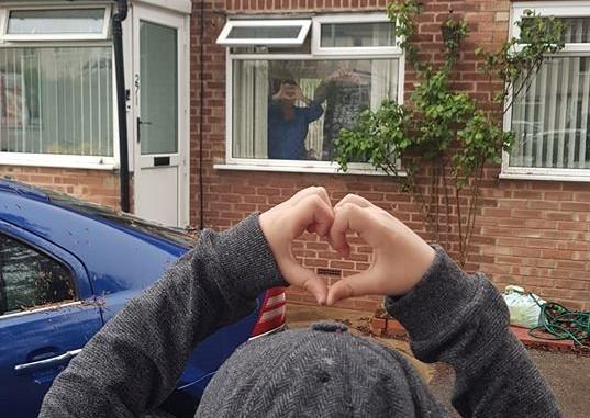 Lucie Dumbleton added: "My son Joshua misses his Grandparents and after doing a doorstep shopping delivery we waved to them through the window."