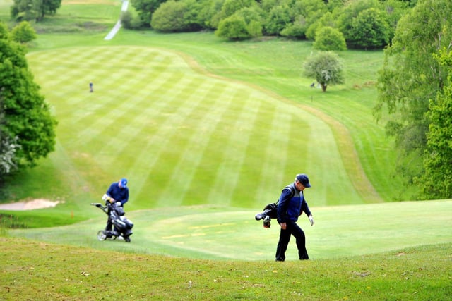Socially-distanced golf at Mannings Heath / Picture: Steve Robards