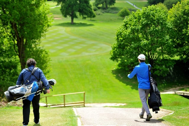 Socially-distanced golf at Mannings Heath / Picture: Steve Robards