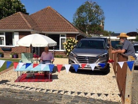 Wendy Howlett sent in these pictures of the socially distant street part in Crosbie Close, Chichester
