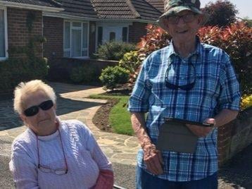 Wendy Howlett sent in these pictures of the socially distant street part in Crosbie Close, Chichester