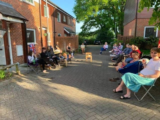 Marie Hill took this picture of neighbours in Forest Road, Midhurst, at their socially distant party