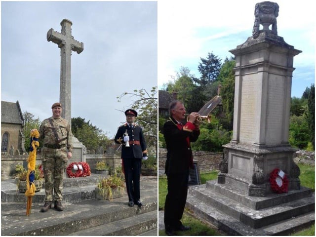 Harsha Desai took this picture of James Parr and Nathan Fynes at Petworth war memorial, and Richard Barron is pictures at Storrington war memorial