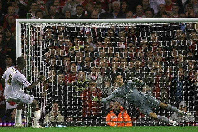 Abdul Osman sends Brad Jones the wrong way to win the penalty shootout and 'silience the Kop'