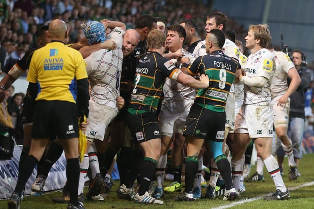 It was a typically feisty derby day at Franklin's Gardens