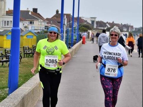 Rose Calderwood and, in the Promenade Plodders top, Susan Taylor-Searle. Susan says: "We may have been the last to finish but the sense of achievement in completing it was fantastic. Rose suffers from MS & I was awaiting a hip replacement operation."