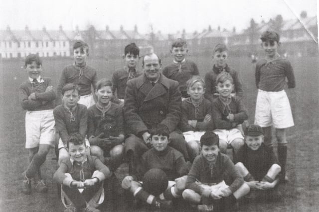 This photo is of the junior football team at Stafford House Junior School. The picture was taken in 1950.