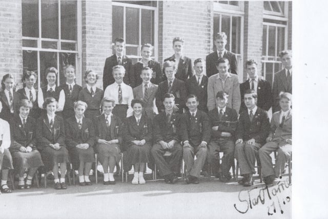 This photo is of the fifth form prefects at Bourne Secondary Modern