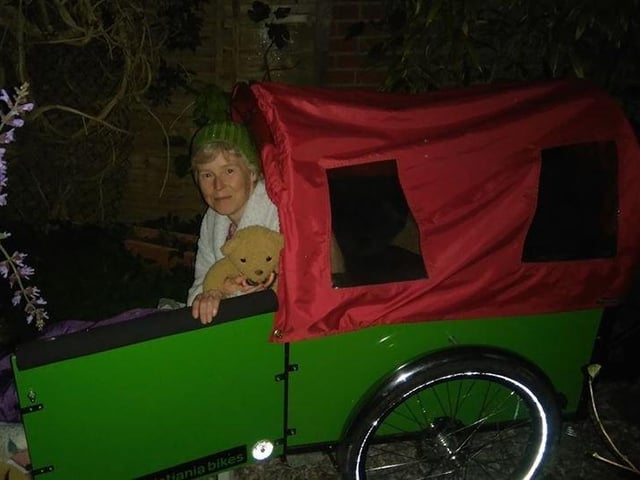 Councillor Sarah Sharp slept in a cargo trike