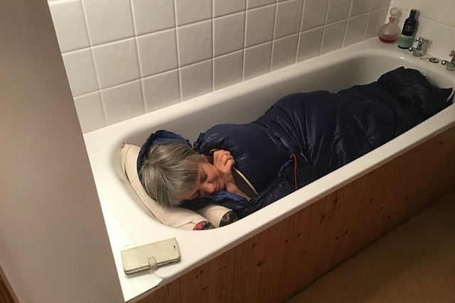 Linda Grange, divisional manager for housing, slept in the bath