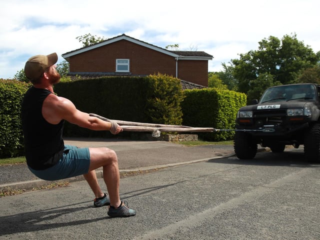 Tom Wood has been using his trucks to build strength