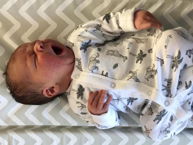 Arthur Goodman, born on 25th March at 11.57pm weighing 9lb 4oz