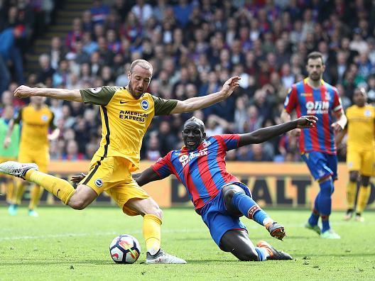 April 14, 2018 at Selhurst Park. All the goals arrived in the first half. Zaha scored twice for Palace with James Tomkins adding their third. Murray and which other Brighton player scored for the Albion that afternoon.