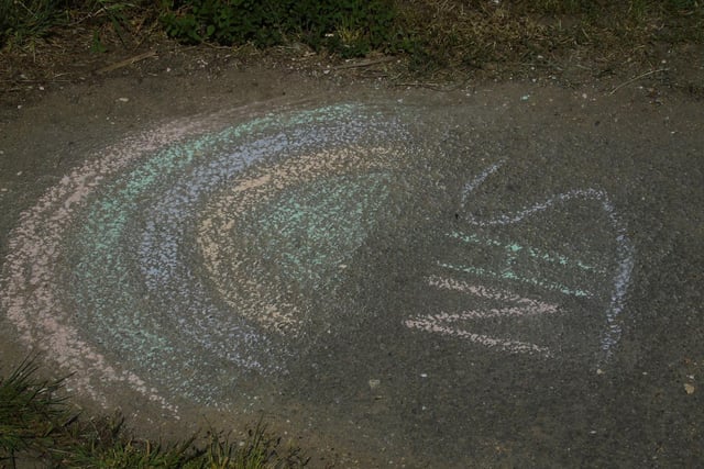 Chalk rainbow on Hempstead Road Kings Langley (C) Jordan Lewington